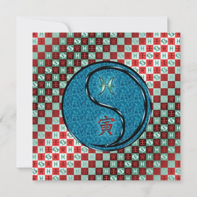 Pisces & Vatten Tiger Kort (Framsida)
