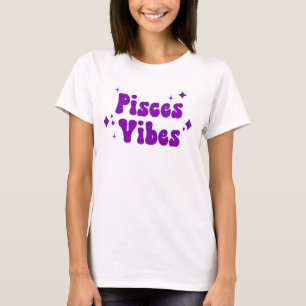 Pisces Vibes Zodiac Astrology Lila Stars T Shirt