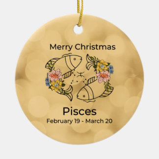 Pisces Vintage Inspired jul Ornament