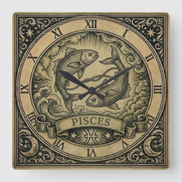 Pisces Vintage Zodiak Väggur