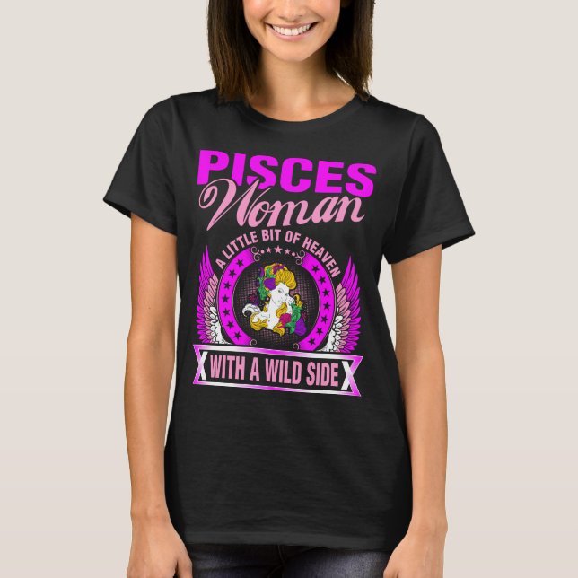 Pisces Woman lite himmel med en Vild Si T Shirt (Framsida)
