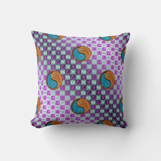 Pisces & Wood Boar Kudde (Framsida)