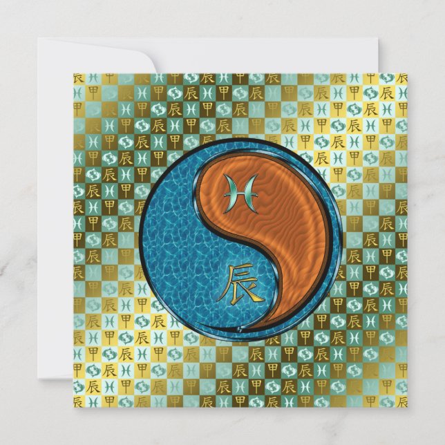 Pisces & Wood Dragon Kort (Framsida)