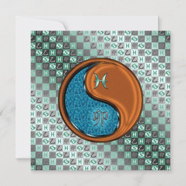 Pisces & Wood Rabbit Kort (Framsida)