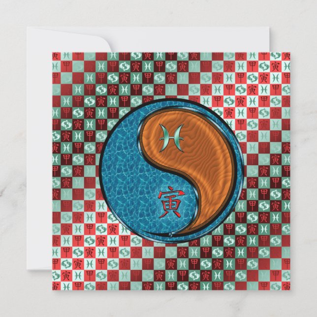 Pisces & Wood Tiger Kort (Framsida)