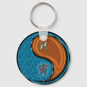 Pisces & Wood Tiger Nyckelring