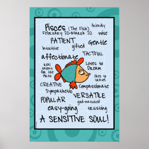 Pisces wordcloudaffisch poster