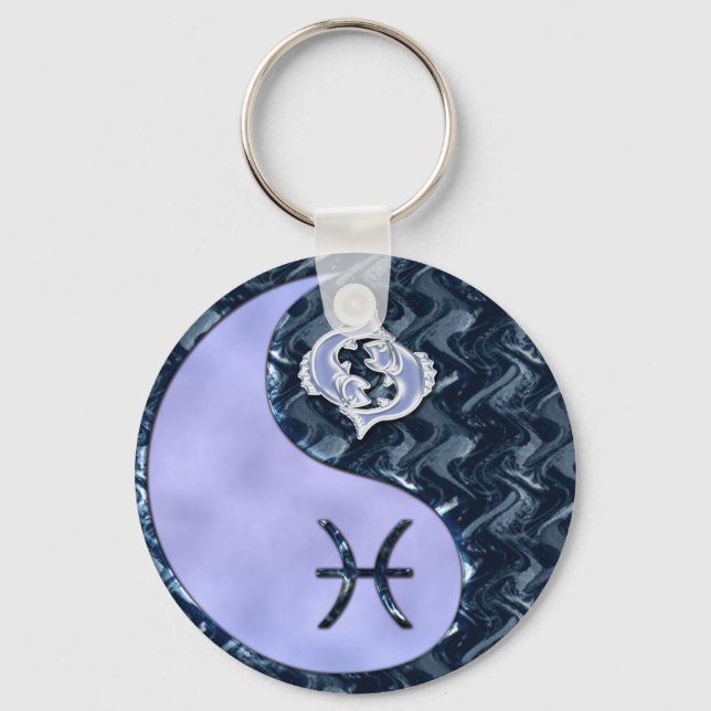 Pisces Yin Yang Nyckelring (Framsida)