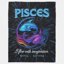 Pisces Zodiac 80's Sten Band Inspired Astrology Fleecefilt