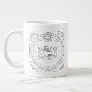 Pisces Zodiac Anpassningsbar BirthdayMug Jumbo Mugg