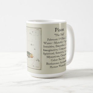 Pisces Zodiac Antique Astronomical Chart Kaffemugg