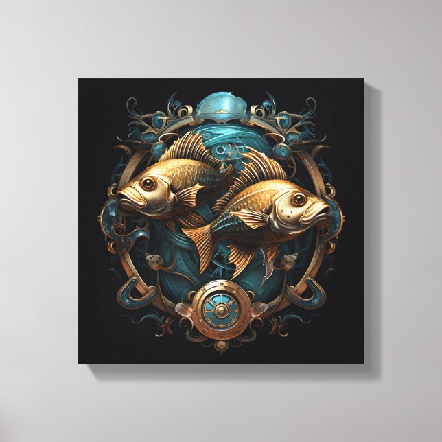 Pisces Zodiac Art Canvas (Framsida)