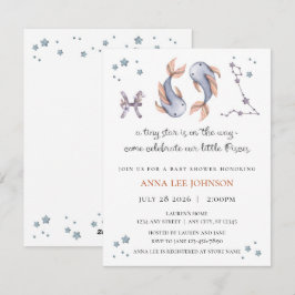 Pisces Zodiac Baby Shower Invitation Julkort
