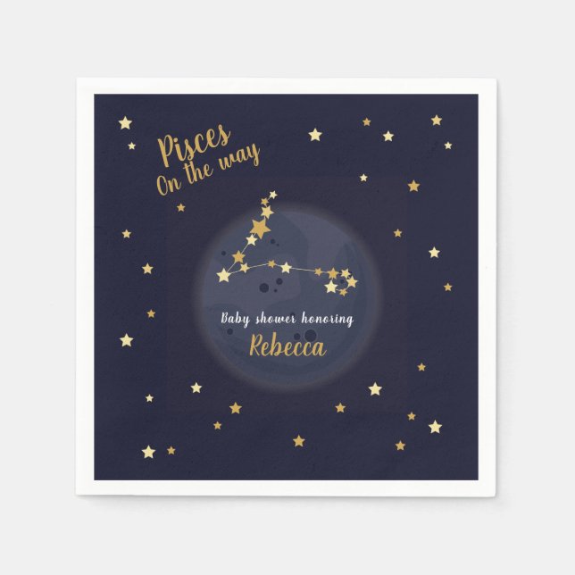 Pisces zodiac babydusch pappersservett (Framsidan)