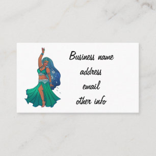 Pisces Zodiac belly Dancer Art Astrology Goddess Visitkort