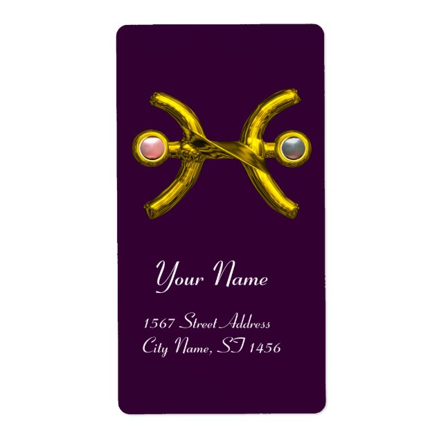 PISCES ZODIAC BIRTHDAY Rosa White Peares Fraktsedel (Framsidan)