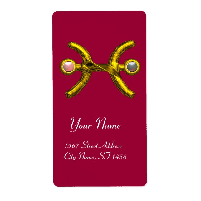 PISCES ZODIAC BIRTHDAY Rosa White Peares Fraktsedel (Framsidan)