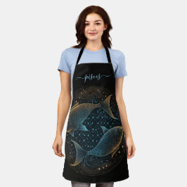 Pisces zodiac black och guld