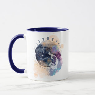 Pisces Zodiac-blomman mugg för födelsedagspresent