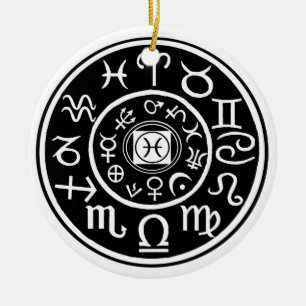 Pisces - Zodiac Constellation & Planethément Desig Julgransprydnad Keramik