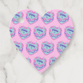Pisces Zodiac Coquette Heart Birthday Cake Gåvor Etiketter