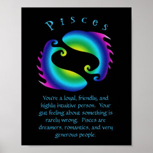 Pisces Zodiac Fish Astrology-tecken Poster