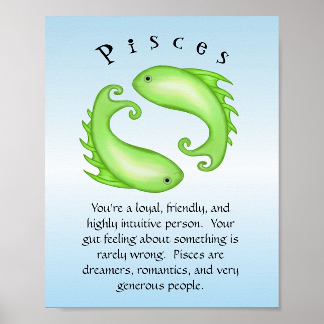 Pisces Zodiac Fish Astrology-tecken Poster (Framsidan)