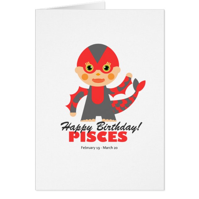 Pisces Zodiac för barn Hälsningskort (Framsidan)