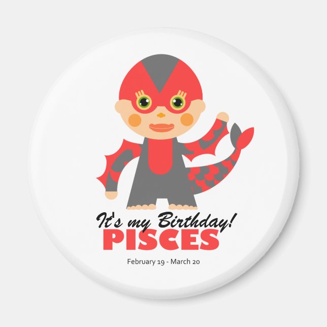 Pisces Zodiac för barn Magnet (Framsidan)