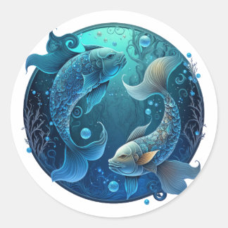 Pisces Zodiac Graphic Runt Klistermärke