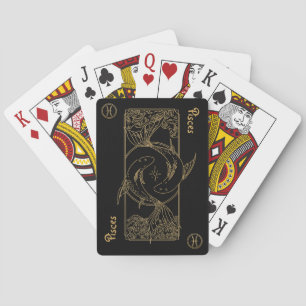 Pisces Zodiac Guld och Black Design Design Casinokort
