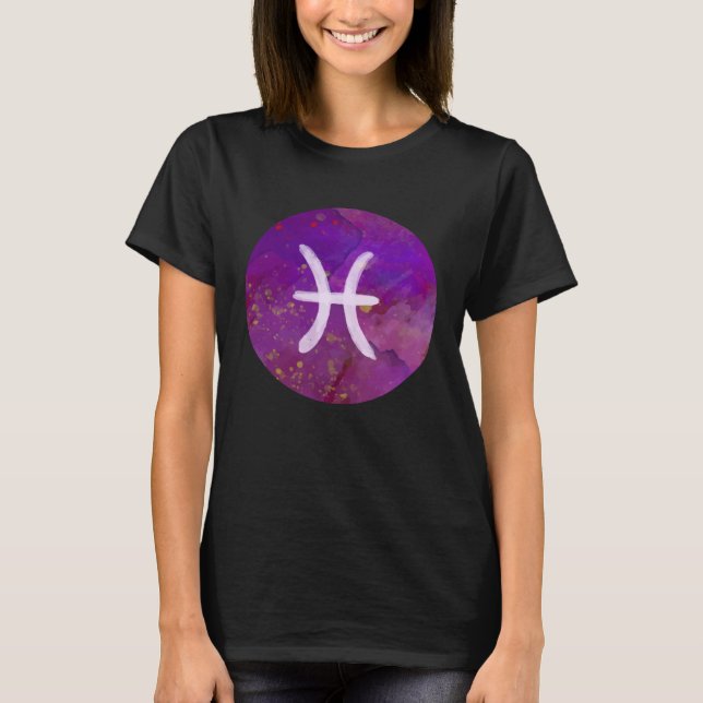 Pisces Zodiac Horoscope Astrology Astronomy Women  T Shirt (Framsida)