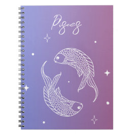 Pisces zodiac horoscope stjärntecken gradient anteckningsbok