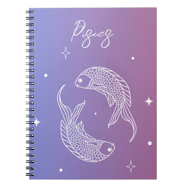 Pisces zodiac horoscope stjärntecken gradient anteckningsbok (Framsidan)