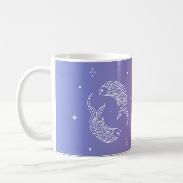 Pisces zodiac horoscope stjärntecken gradient kaffemugg (Vänster)