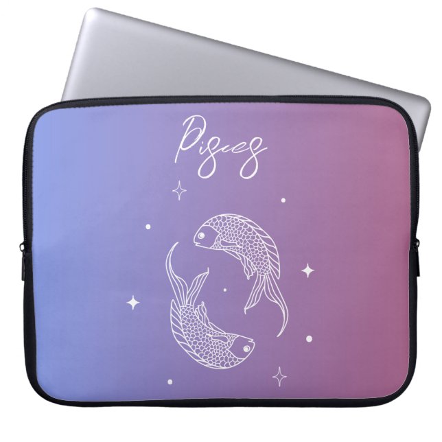 Pisces zodiac horoscope stjärntecken gradient laptop fodral (Framsidan)