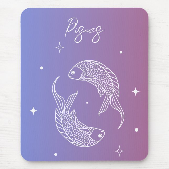 Pisces zodiac horoscope stjärntecken gradient musmatta (Framsidan)