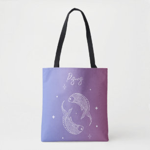 Pisces zodiac horoscope stjärntecken gradient tygkasse