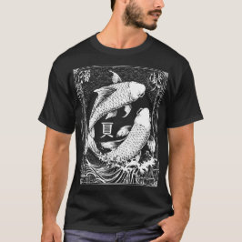 Pisces Zodiac Japansk Art | Dual Koi Fish Östra T Shirt