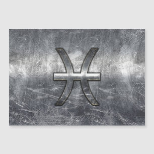 Pisces Zodiac Login Grunge Silver Steel Stil