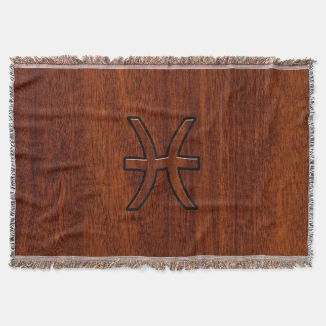 Pisces Zodiac Login Mahogany Wood Stil Mysfilt (Framsidan)