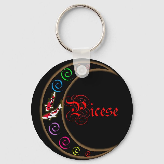 Pisces Zodiac Måne Nyckelring (Framsida)