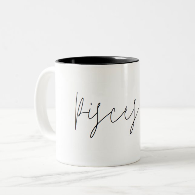 Pisces Zodiac Minimalist Mugg (Framsida vänster)