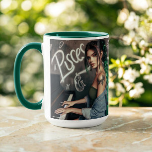 Pisces Zodiac Musician Piano Mugg