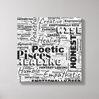 Pisces Zodiac Ord Cloud inspiration Canvastryck