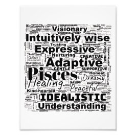 Pisces Zodiac Ord Cloud - inspirationsfoto Art Fototryck