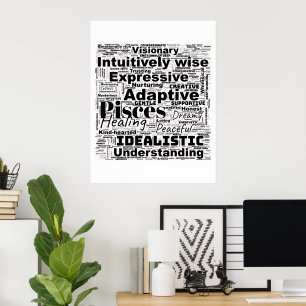 Pisces Zodiac Ord Cloud - inspirationsfoto Art Poster