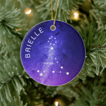 Pisces Zodiac Ornament Personlig Zodiac Gift