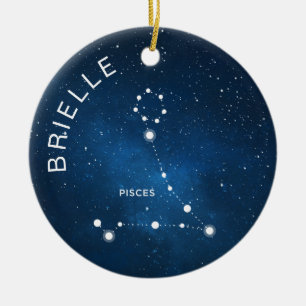 Pisces Zodiac Ornament Personlig Zodiac Gift