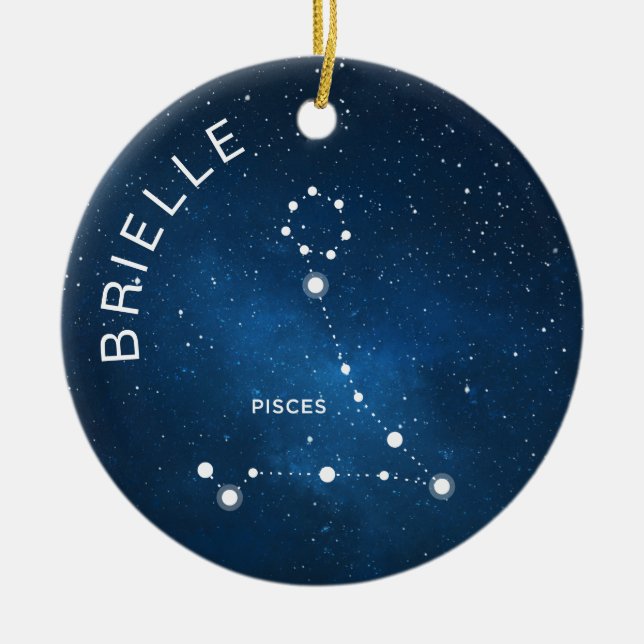 Pisces Zodiac Ornament Personlig Zodiac Gift (Framsidan)